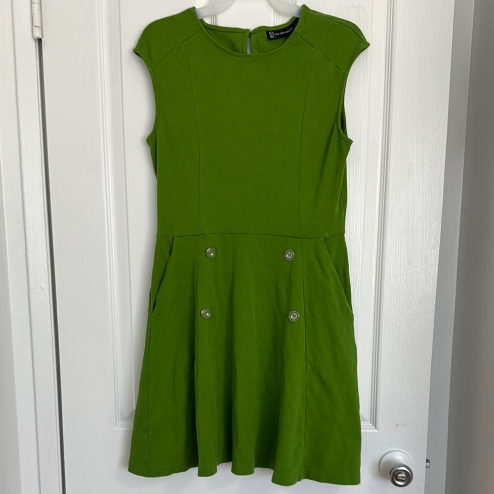 New York & Company Green A-Line Sleeveless Dress